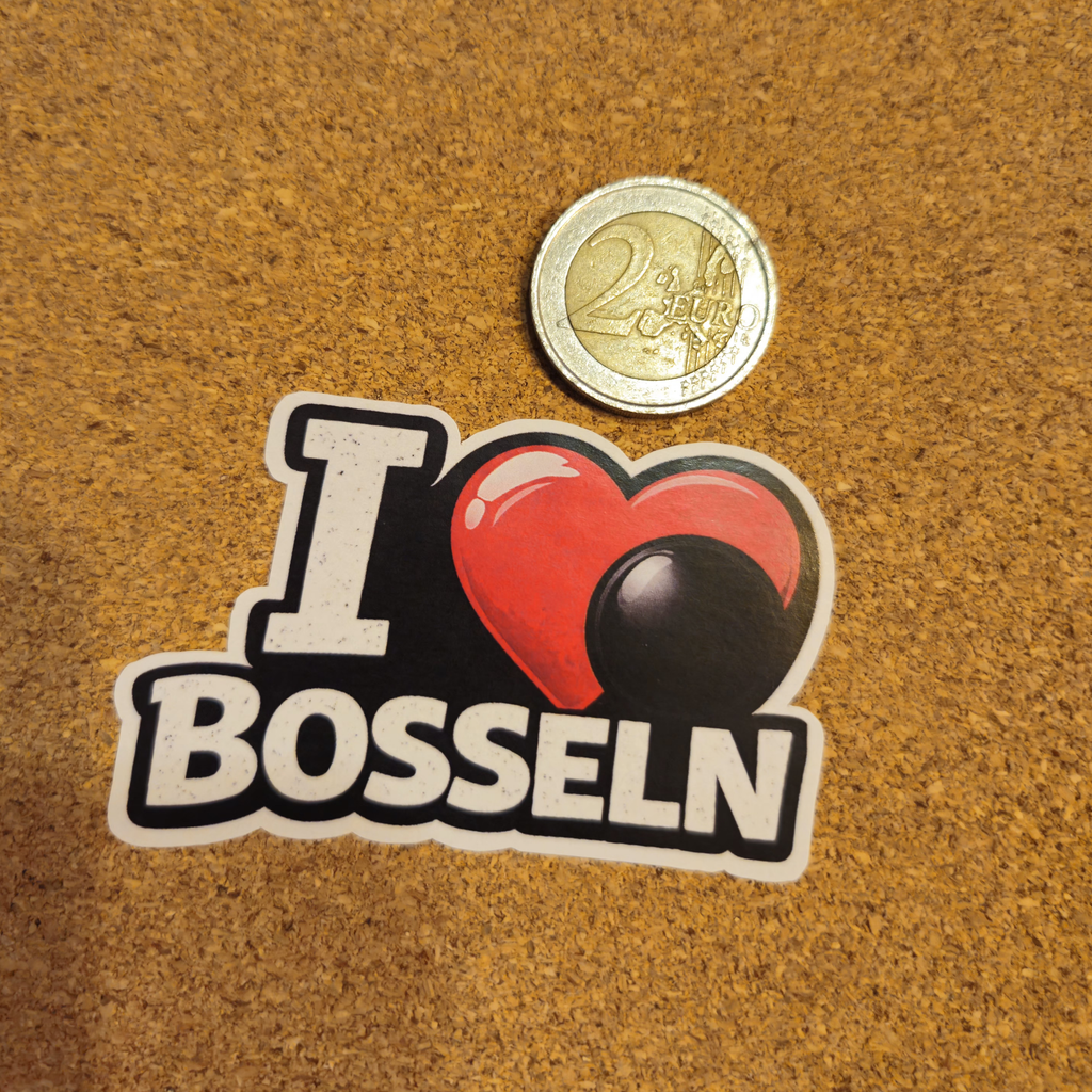 I Love Bosseln Sticker (Holz)
