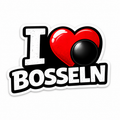 I Love Bosseln Sticker (Holz)